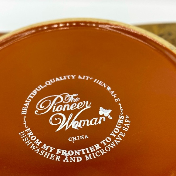 The Pioneer Woman Cornucopia Medium Burnt Orange Mixing Bowl Autumn Fall Leaves - Picture 2 of 4